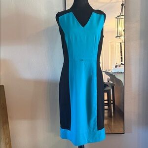 Calvin Klein Blue and Black Midi Dress